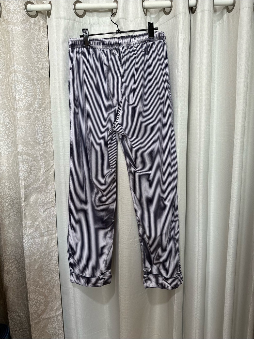 LAKE Striped Drawstring PAJAMA PANTS in BLUE and Cream - Picture 3 of 3